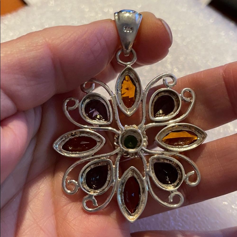 Solid Silver Genuine Gemstone Pendant - image 4